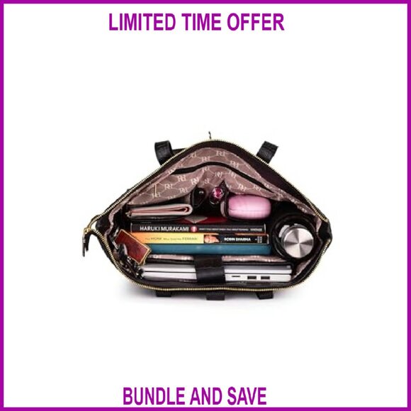 15.6 Inch Vegan Leather Laptop Tote Bag Professional Work Travel - Picture 6 of 8